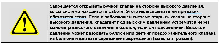 Эвакуация и добавление хладагента