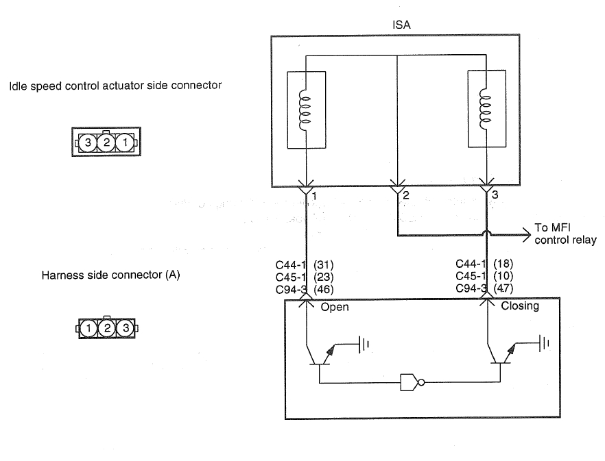 G4JP Проверка регулятора холостого хода (ISC Actuator