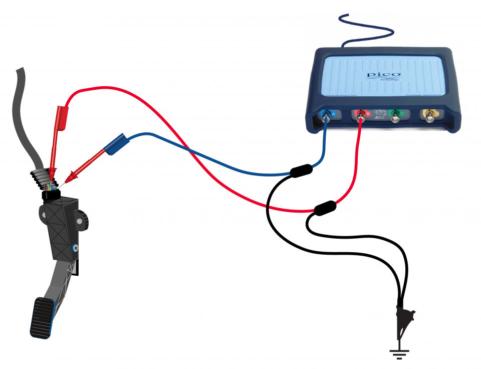 Как проверить цифровой датчик положения педали газа с помощью осциллографа