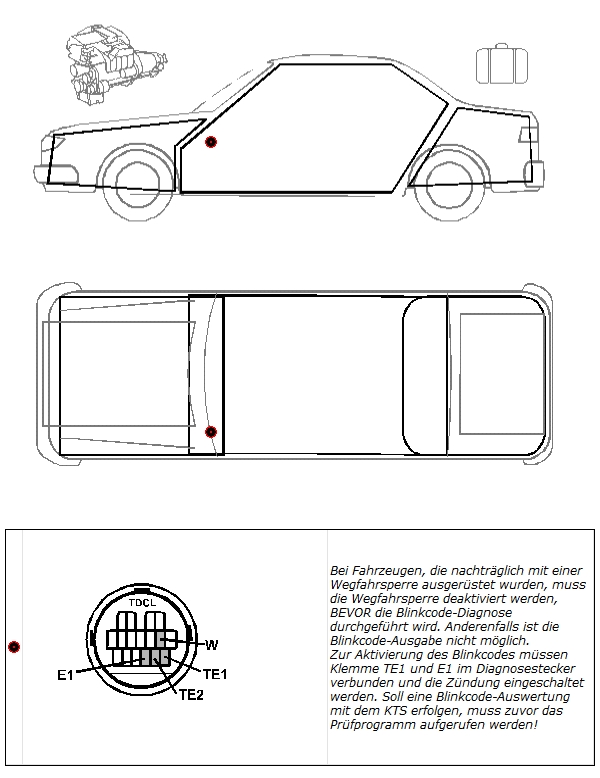 LEXUS LS400 4.0L ab 89 (USA, Blinkcode) - разъем диагностики