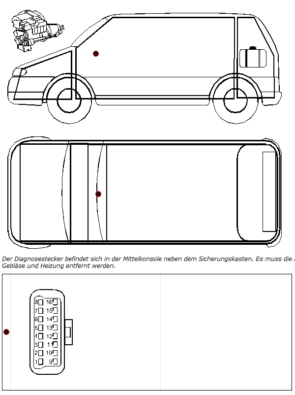 TOYOTA PREVIA (interne Modellbezeichnung TCR 20) место установки разъема диагностики