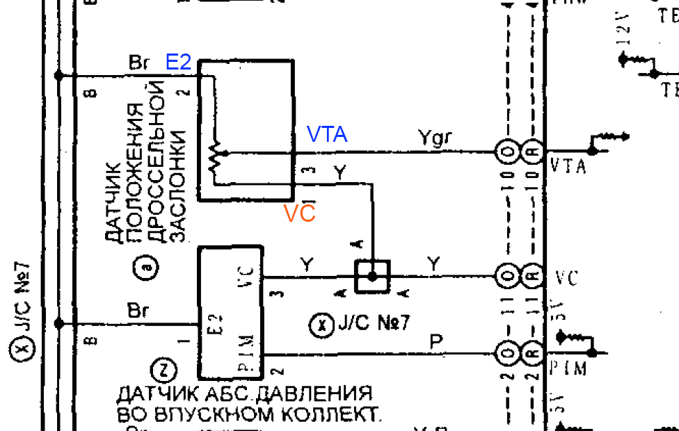 3S fe схема подключения датчика дроссельной заслонки