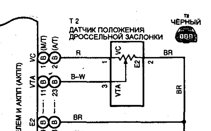 4ZZ-FE Проверка датчика дроссельной заслонки