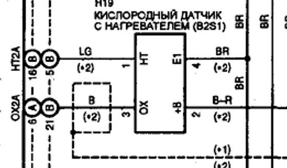 HT1A - минусовой выход с ЭБУ для управления нагревателем ДК