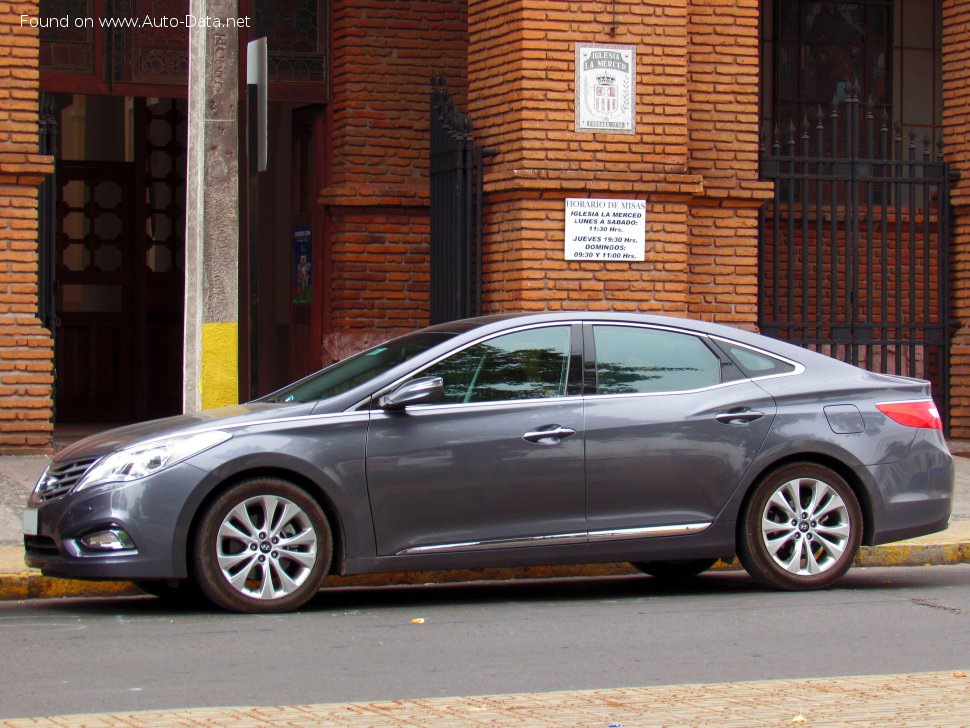 Hyundai Grandeur/Azera 5 (HG) 2.4 (180 Hp) Автомат | Технические характеристики, Расход топлива, Размеры - фото