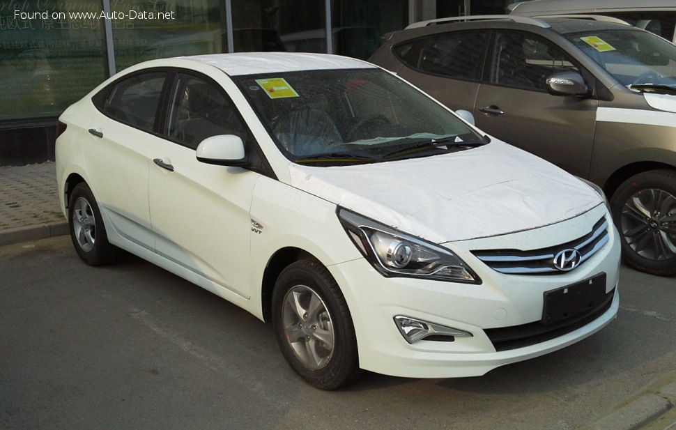 Hyundai Solaris 1 Седан (facelift 2014) 1.4 MP1 (107 Hp) | Технические характеристики, Расход топлива, Размеры - фото