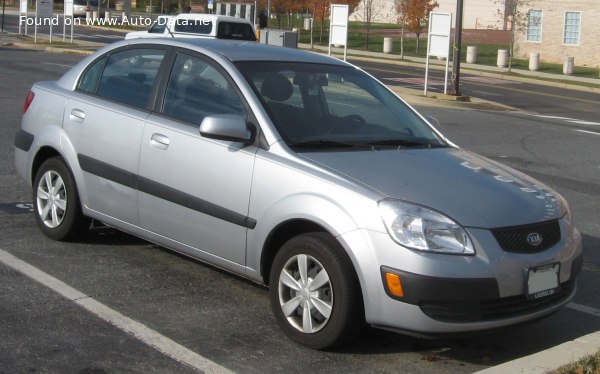 Kia Rio II Sedan (JB) 1.4 i 16V (97 лс) Automatic | Технические характеристики, расход топлива , Габариты - фото