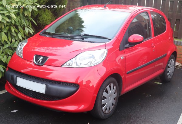 Peugeot 107 (Phase I, 2005) 5-door 1.4 HDI (54 лс) | Технические характеристики, расход топлива , Габариты - фото