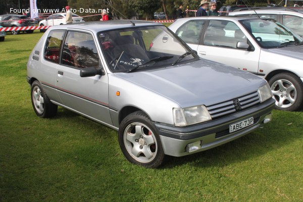 Peugeot 205 I (20A/C, facelift 1987) 3-door 1.8 D (78 лс) | Технические характеристики, расход топлива , Габариты - фото