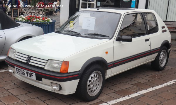 Peugeot 205 I (741A/C) 3-door 1.4 (60 лс) | Технические характеристики, расход топлива , Габариты - фото