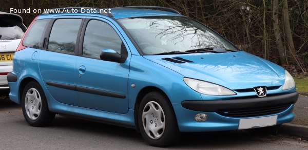 Peugeot 206 SW 2.0 HDi (90 лс) | Технические характеристики, расход топлива , Габариты - фото