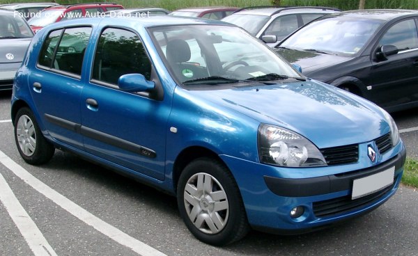 Renault Clio 2 (Phase III, 2003) 5-door 1.5 dCi (101 лс) | Технические характеристики, расход топлива , Габариты - фото
