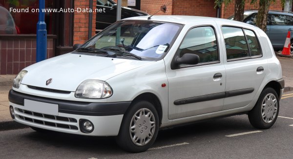Renault Clio 2 (Phase I) 3-door 1.6 (90 лс) | Технические характеристики, расход топлива , Габариты - фото