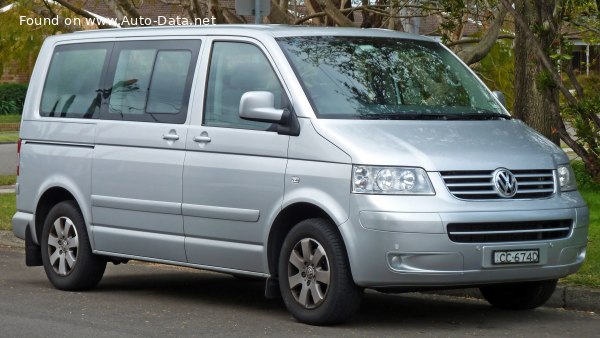 Volkswagen Multivan (T5) 2.5 TDI (130 Hp) /2003, 2004, 2005, 2006/  Specs - фото